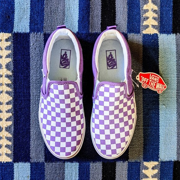 violet tulip checkerboard vans